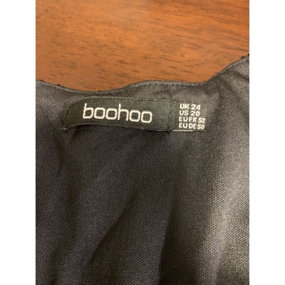 Boohoo Puff Sleeve Sequin Cocktail Mini Dress Size 20 - Picture 4 of 9